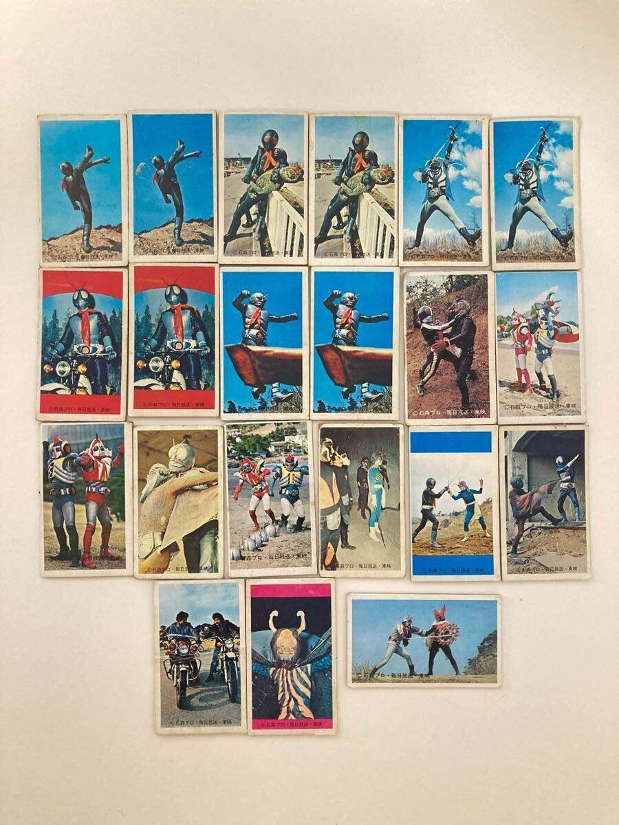 【ad2506001.48】角面子!めんこ 21枚 仮面ライダー 石森プロ・毎日放送・東映 ベッタン 当時物 昭和レトロ デッドストック拍卖