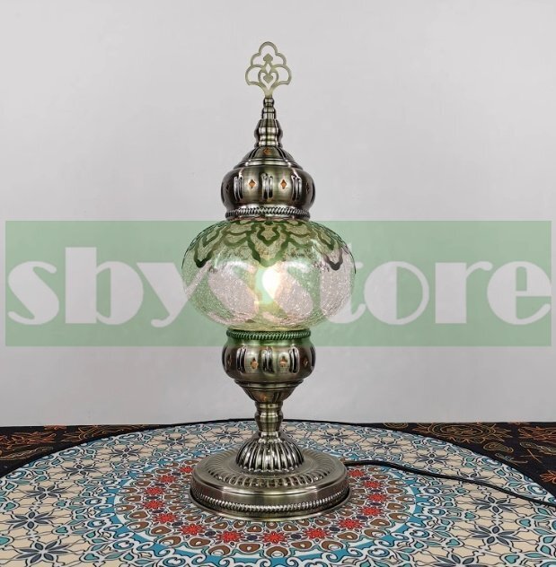 ランプ クラックガラス アンティーク風 ハンガータイプ テーブルランプ インテリア 間接照明 室内ドバイスタイル 光源を含み 18*48cm拍卖