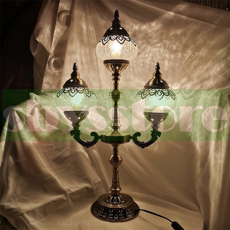 ランプ クラックガラス アンティーク風 ハンガータイプ テーブルランプ インテリア 間接照明 室内ドバイスタイル 光源を含み 41*69cm拍卖