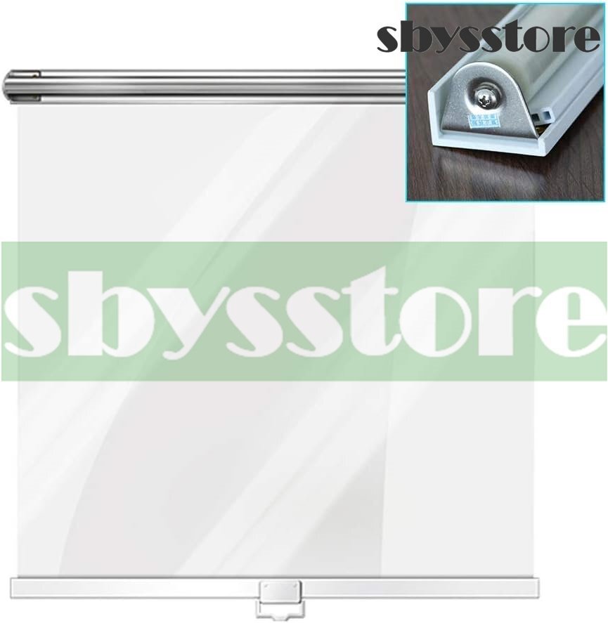 ロールスクリーン ローラーブラインド透明、 プラスチッククリア ホテルの受付パーティション スクリーンカーテン 120cm×150cm拍卖