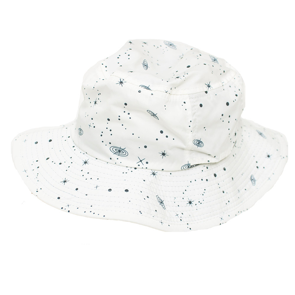 【新品】 M 58cm コスモホワイト 撥水 アドベンチャーハット メンズ 紐付き アウトドア 転写 プリント サファリハット拍卖
