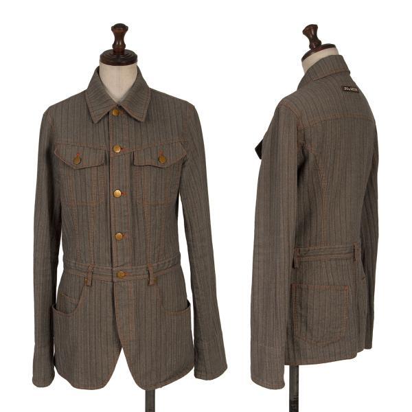 ジャンポールゴルチエJean Paul GAULTIER PARIS コットンヘリンボーンジャケット モカ40拍卖