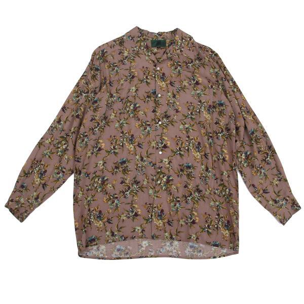 ジュニアゴルチエJUNIOR GAULTIER フラワープリントレーヨンシャツ モカ緑黄48拍卖
