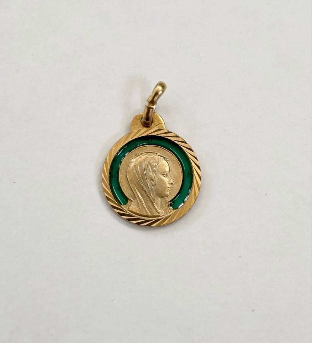 【USED】マリア メダイ ペンダントトップ エナメル ゴールドトーン 拍卖