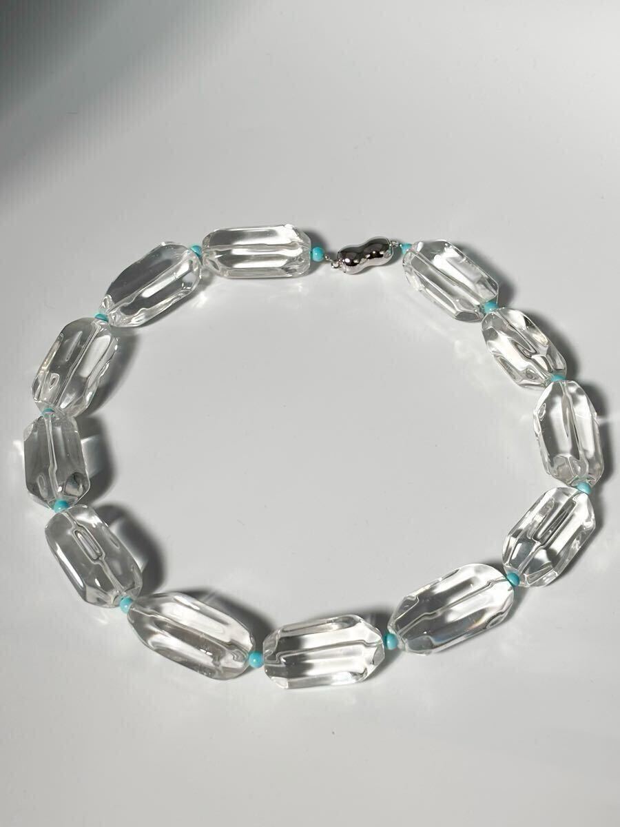 【USED】大粒水晶 天然石 ネックレス クリスタルクォーツ ボリューミー チャンキー コスチューム ジュエリー クリスタルアイス 拍卖