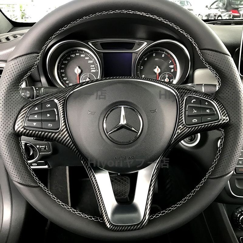 メルセデスベンツ A/B/C/E/GLA/GLC/CLA/GLE/GLS クラス用 ステアリングフレーム 内装パーツ 高品質ABS素材 ドレスアップ装飾拍卖