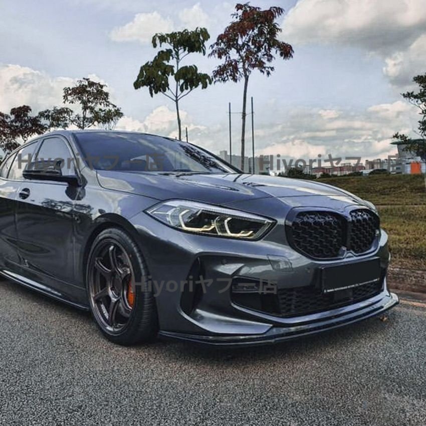 BMW 1シリーズ F40 Mスポーツ対応 118i / 120i / 128ti 2020年以降 フロントリップスポイラー(前唇)PP製 ピアノブラック・カーボン調拍卖