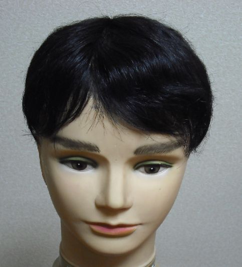 通気性シルクネット ウエーブカット調整済み 分け目自由 人毛 20x18拍卖