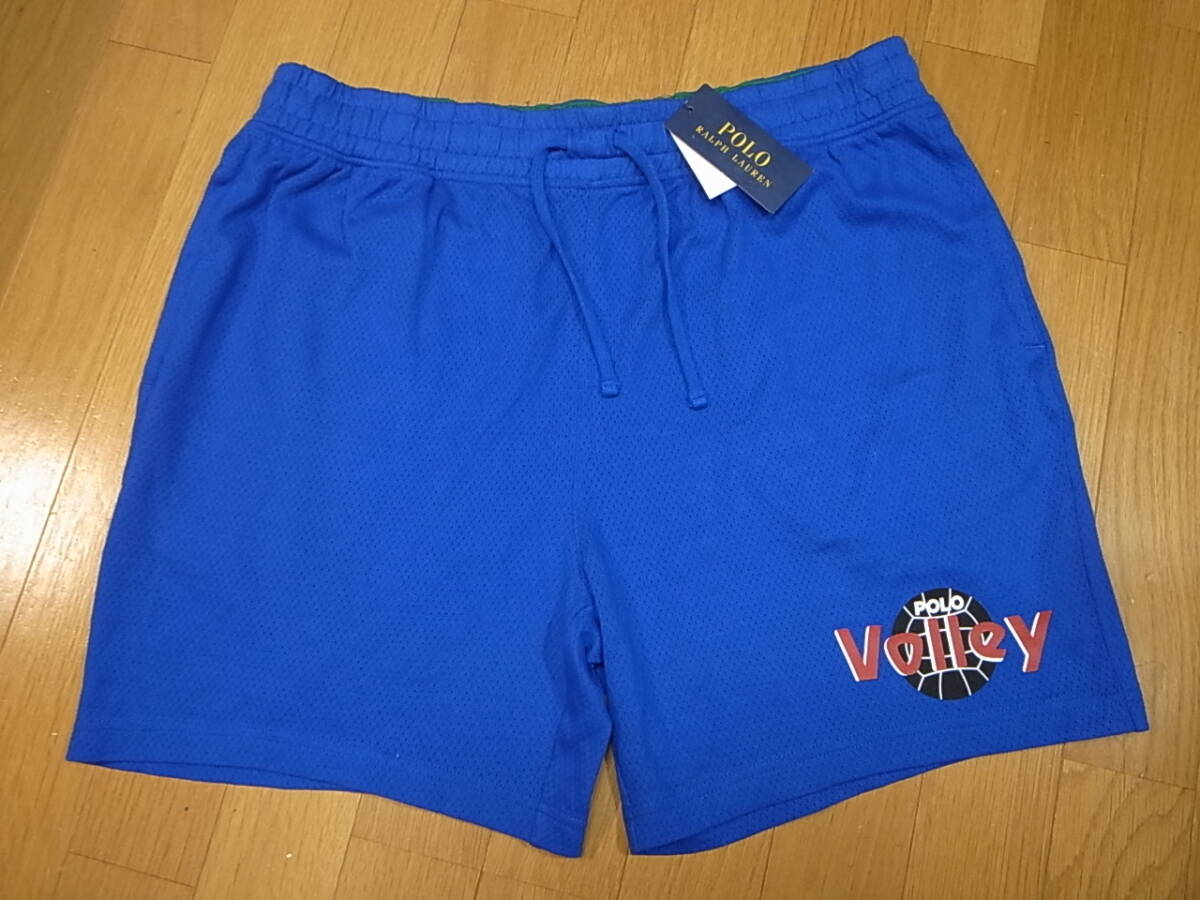 【送料無料 即決】Polo Ralph Lauren ポロラルフローレンVolleyバレーボール Mesh Shortsメッシュショーツ ショートパンツ ブルー青 L 新品拍卖