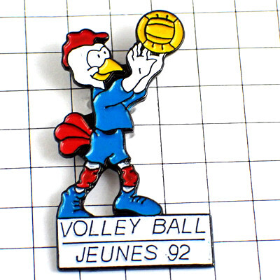 ピンバッジ・バレーボール選手の鳥 FEDERATION-FRANCAISE-DE-VOLLEYBALL FFVB◆フランス限定ピンズ◆レアなヴィンテージものピンバッチ拍卖