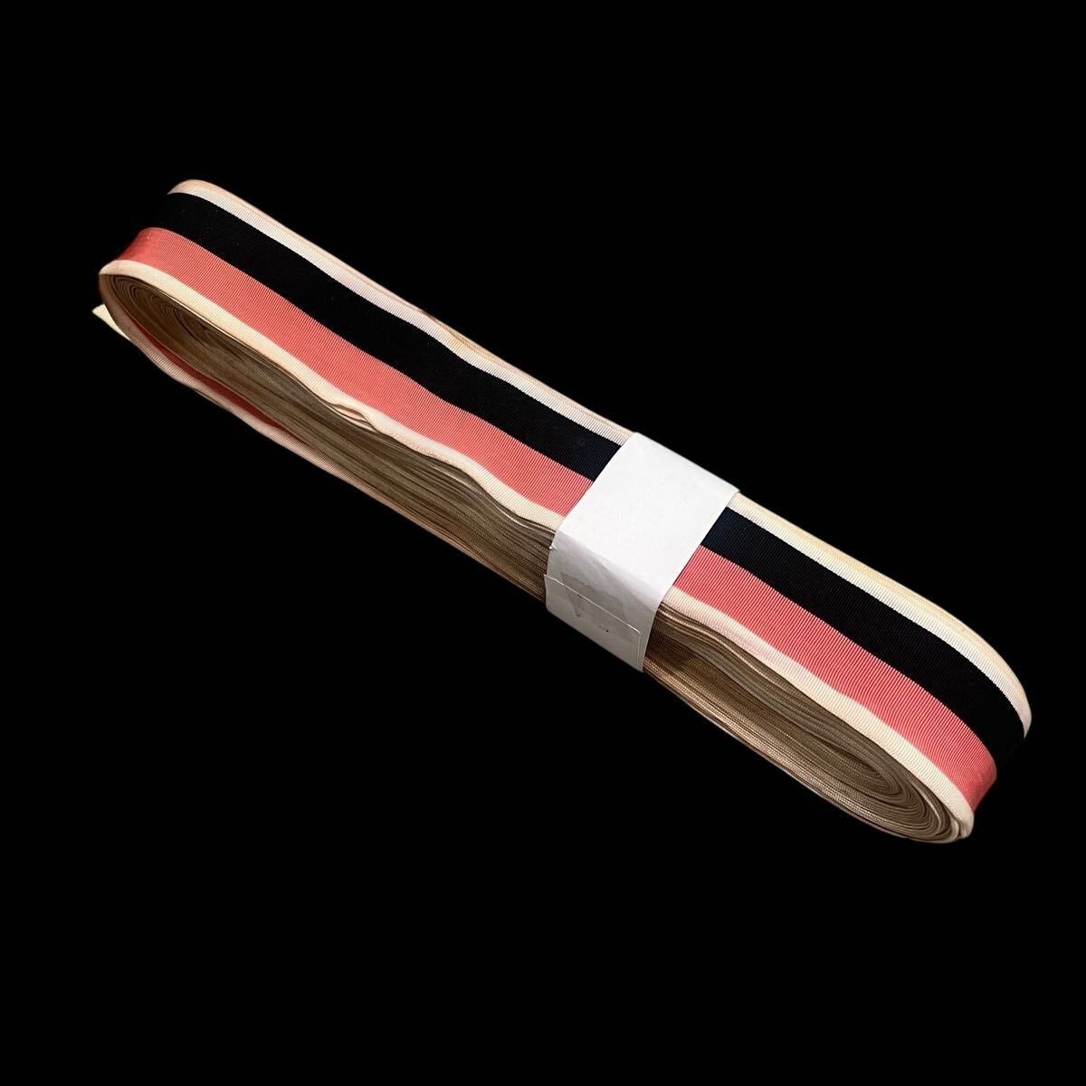 ビンテージ グログラン リボン ハット 黒ピン ブラック&ピンク ロカビリー 巻き アンティーク 手芸 カンカン帽拍卖