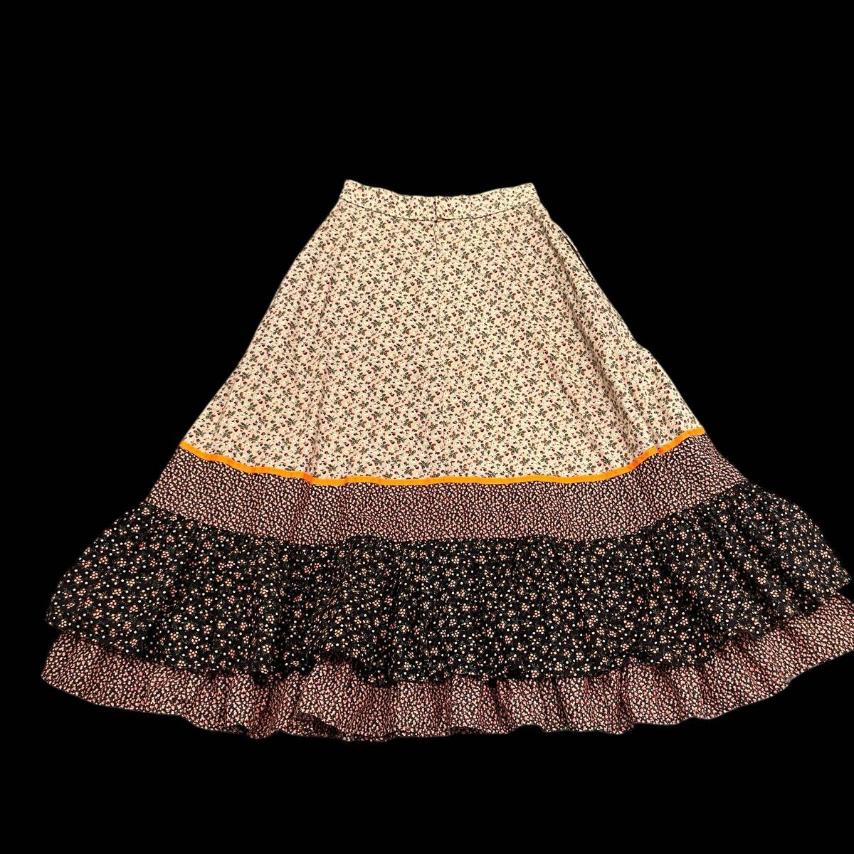 ビンテージ 70’s 花柄 スカート キャリコ ヒッピー 70年代 古着 USA /ガニーサックス 拍卖