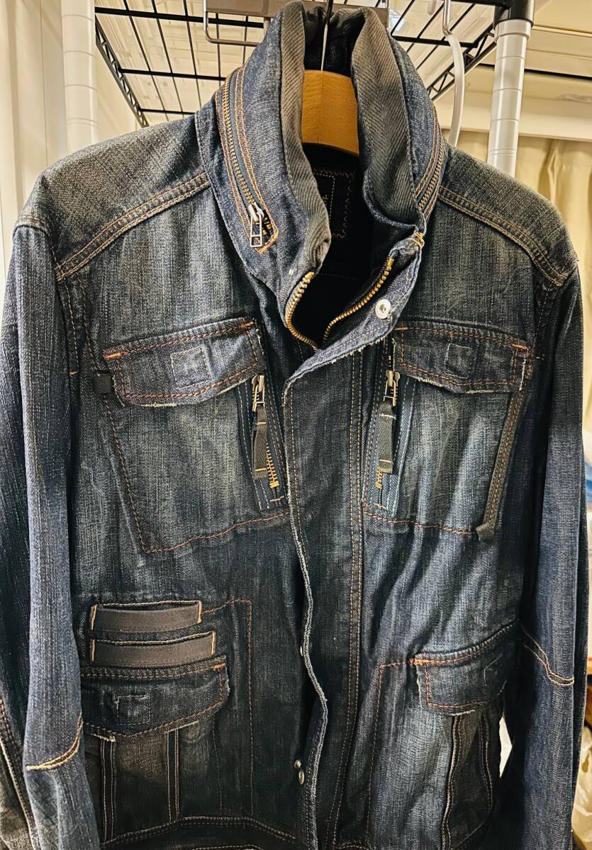 【送料無料】MARITHE FRANCOIS GIRBAUD デニムジャケット フード付き Mサイズ M7-4153拍卖