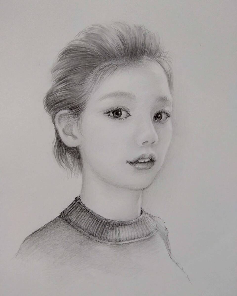 鉛筆画 美人画 「陽だまり №.101PS」 Atelier809 作 A4サイズ真作です。 ※額縁は付いていません。拍卖