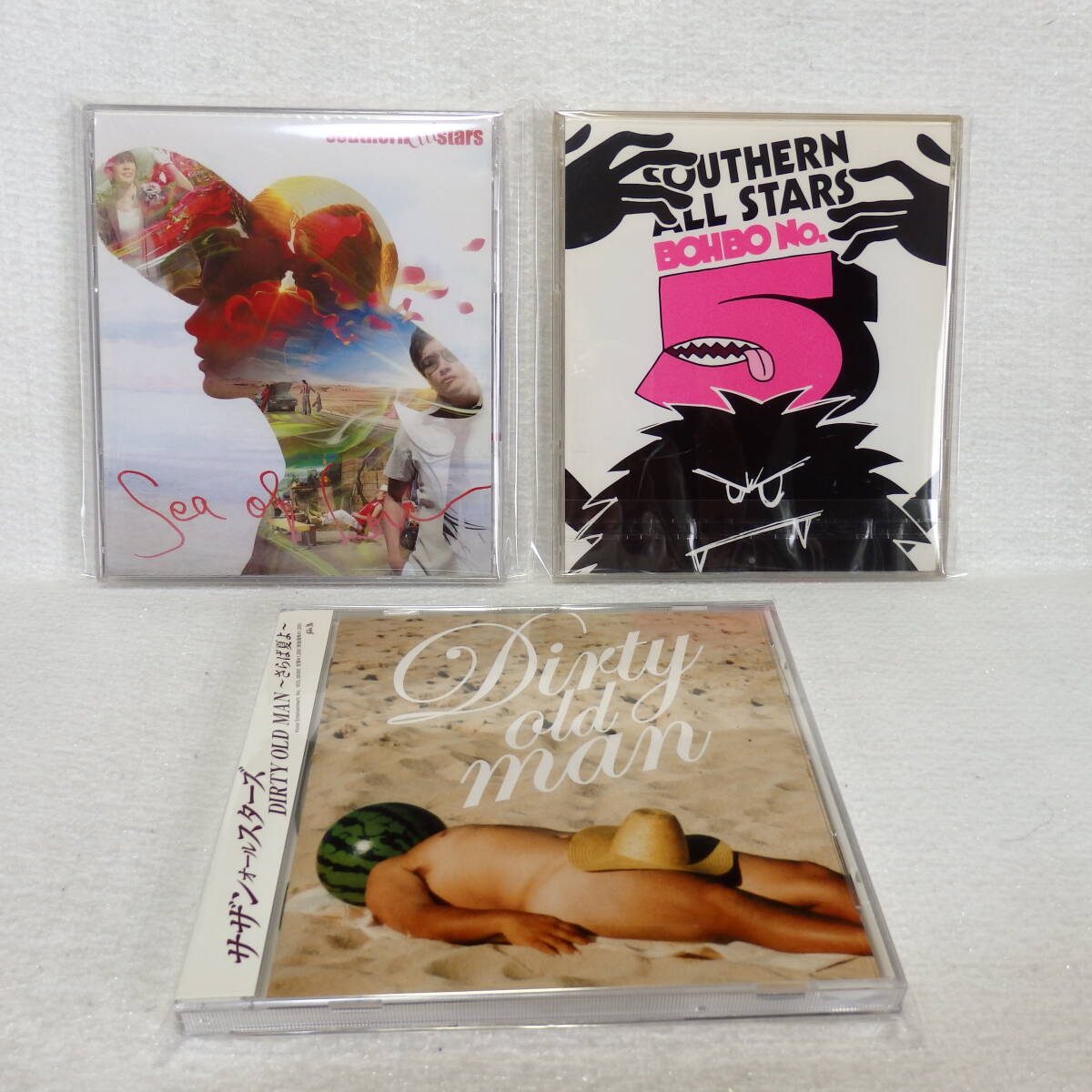 <美品> サザンオールスターズ CD3枚セット まとめて / DIRTY OLD MAN さらば夏よ|BONBO No.5|シー・オブ・ラヴ 国内正規セル版拍卖