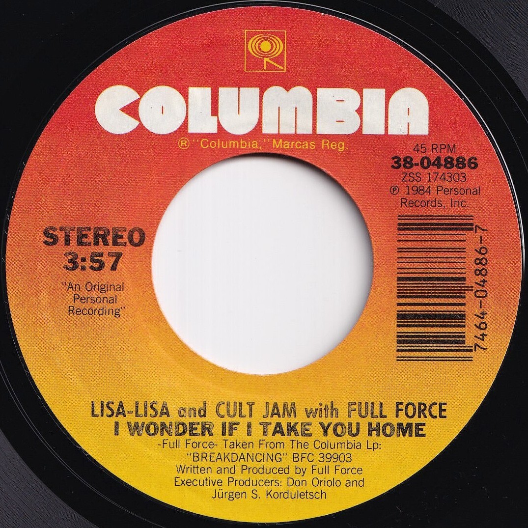 Lisa-Lisa And Cult Jam, Full Force I Wonder If I Take You Home Columbia US 38-04886 211319 HIP HOP R&B レコード 7インチ 45拍卖