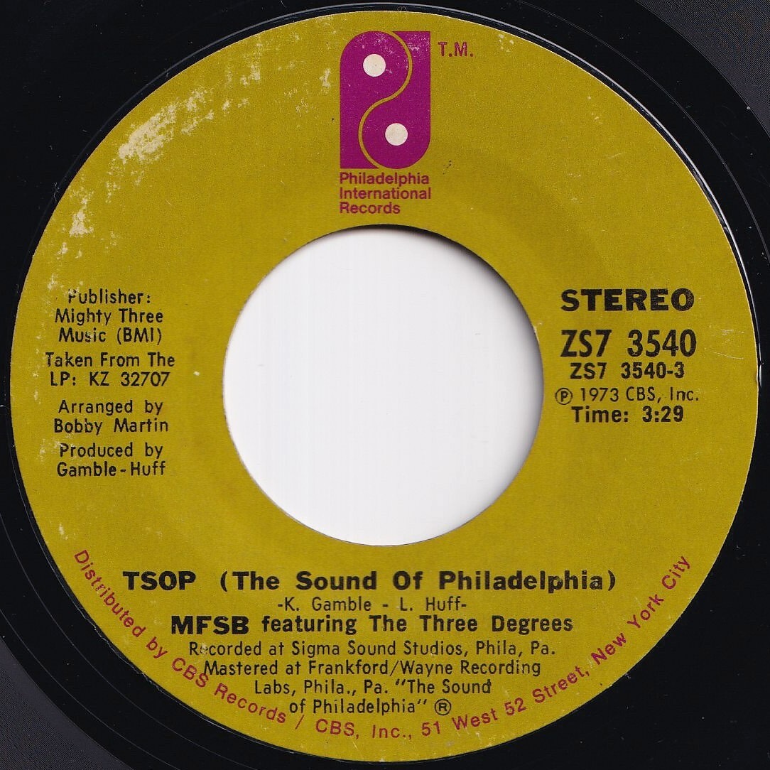 MFSB, Three Degrees TSOP / Something For Nothing Philadelphia International US ZS7 3540 211346 ソウル レコード 7インチ 45拍卖