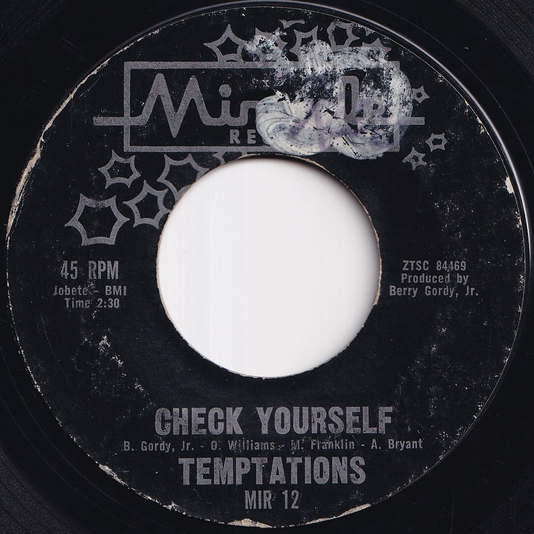 Temptations Check Yourself / Your Wonderful Love Miracle US MIR 12 211668 R&B R&R レコード 7インチ 45拍卖