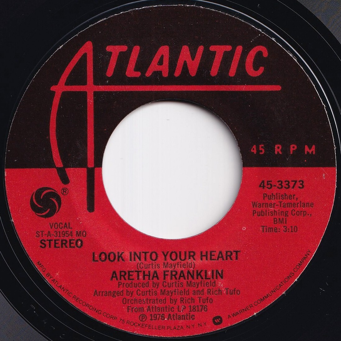 Aretha Franklin Look Into Your Heart / Rock With Me Atlantic US 45-3373 211564 SOUL ソウル レコード 7インチ 45拍卖