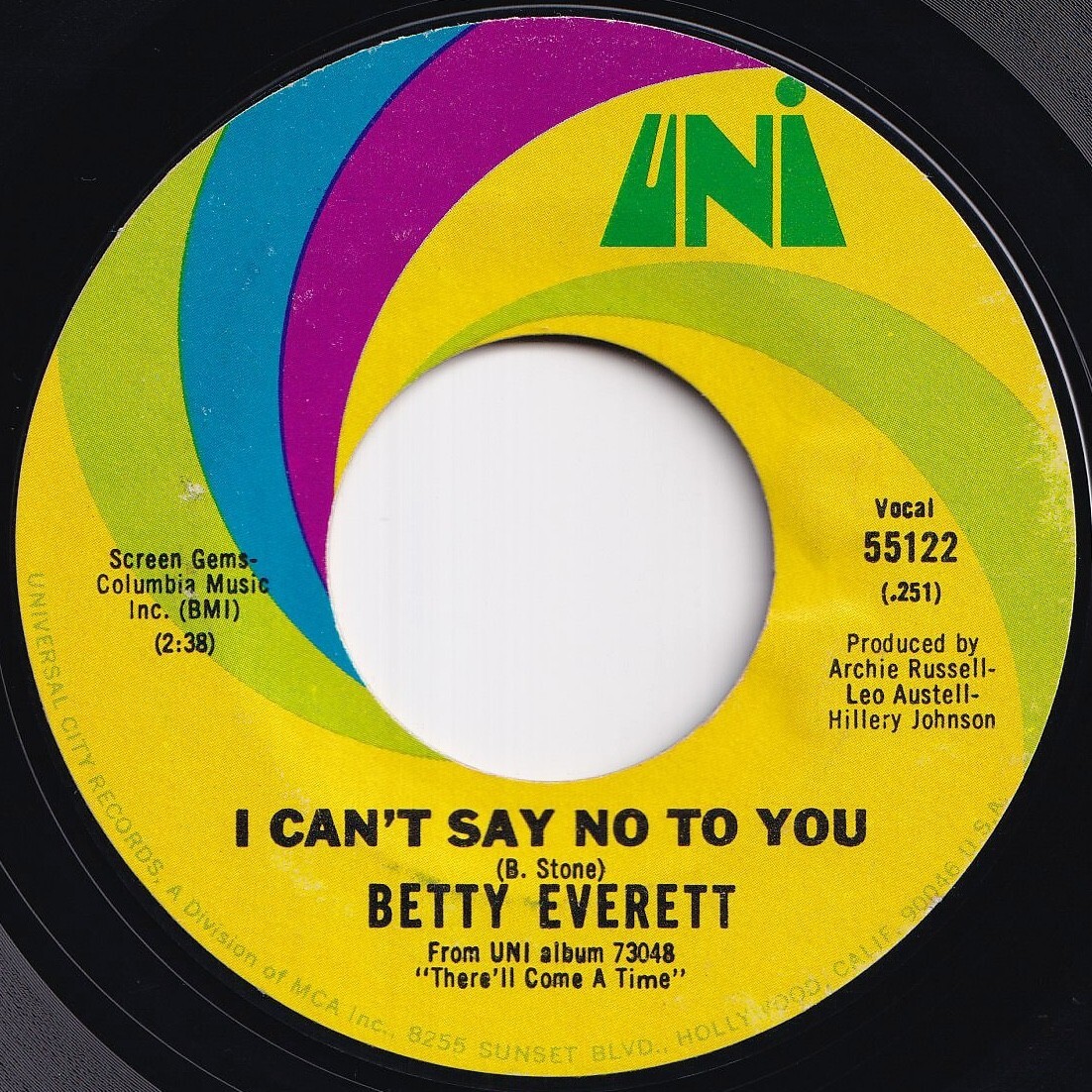 Betty Everett I Can't Say No To You / Better Tomorrow Than Today UNI US 55122 211409 SOUL ソウル レコード 7インチ 45拍卖