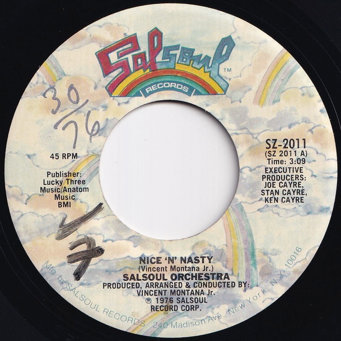 Salsoul Orchestra Nice 'N' Nasty / Nightcrawler Salsoul US SZ-2011 211595 SOUL DISCO ソウル ディスコ レコード 7インチ 45拍卖