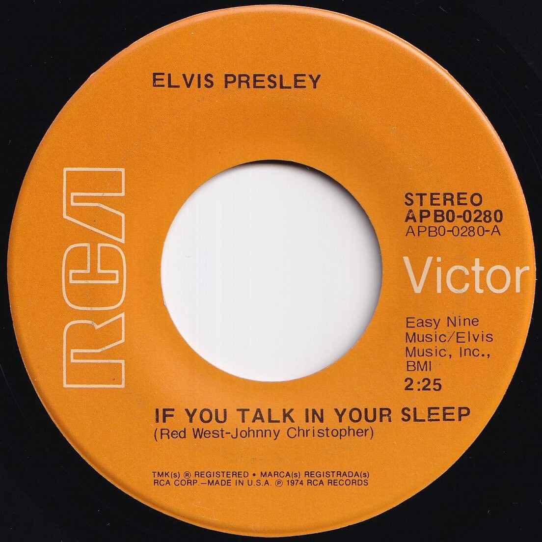 Elvis Presley If You Talk In Your Sleep / Help Me RCA Victor US APB0-0280 211486 R&B R&R レコード 7インチ 45拍卖