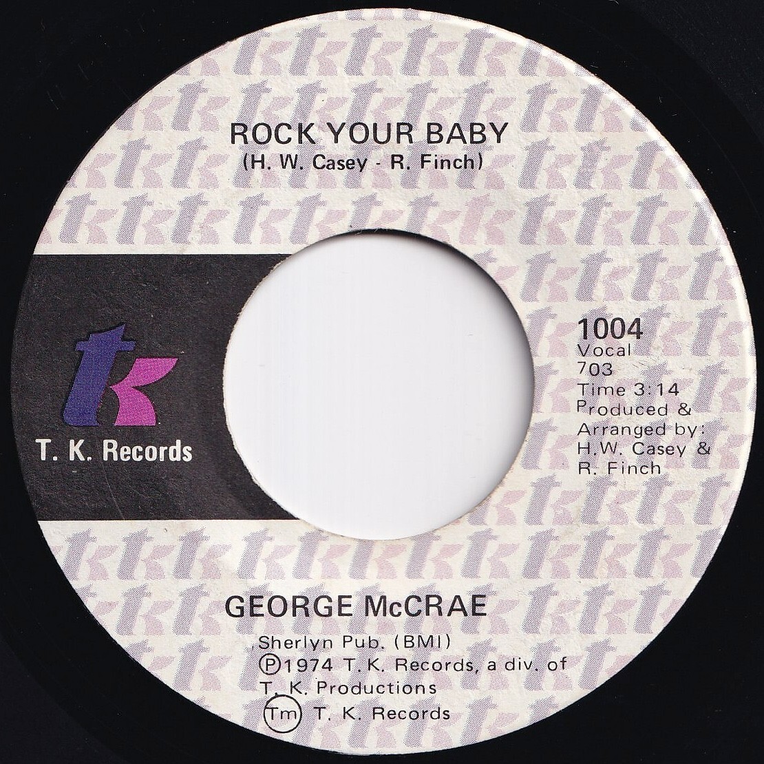 George McCrae Rock Your Baby / (Part 2) T.K. US 1004 211351 SOUL DISCO ソウル ディスコ レコード 7インチ 45拍卖