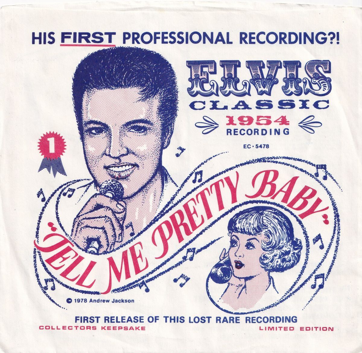 Elvis Presley Tell Me Pretty Baby / Tell Me Pretty Baby Elvis Classic US EC-5478 211490 R&B R&R レコード 7インチ 45拍卖