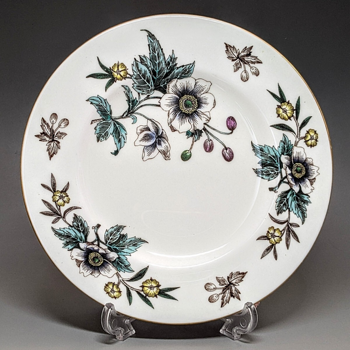 貴重☆1950年代 ピーター・ウォール銘品 ウェッジウッド アネモネ Anemone Wedgwood 廃盤品 プレート17.8cm拍卖