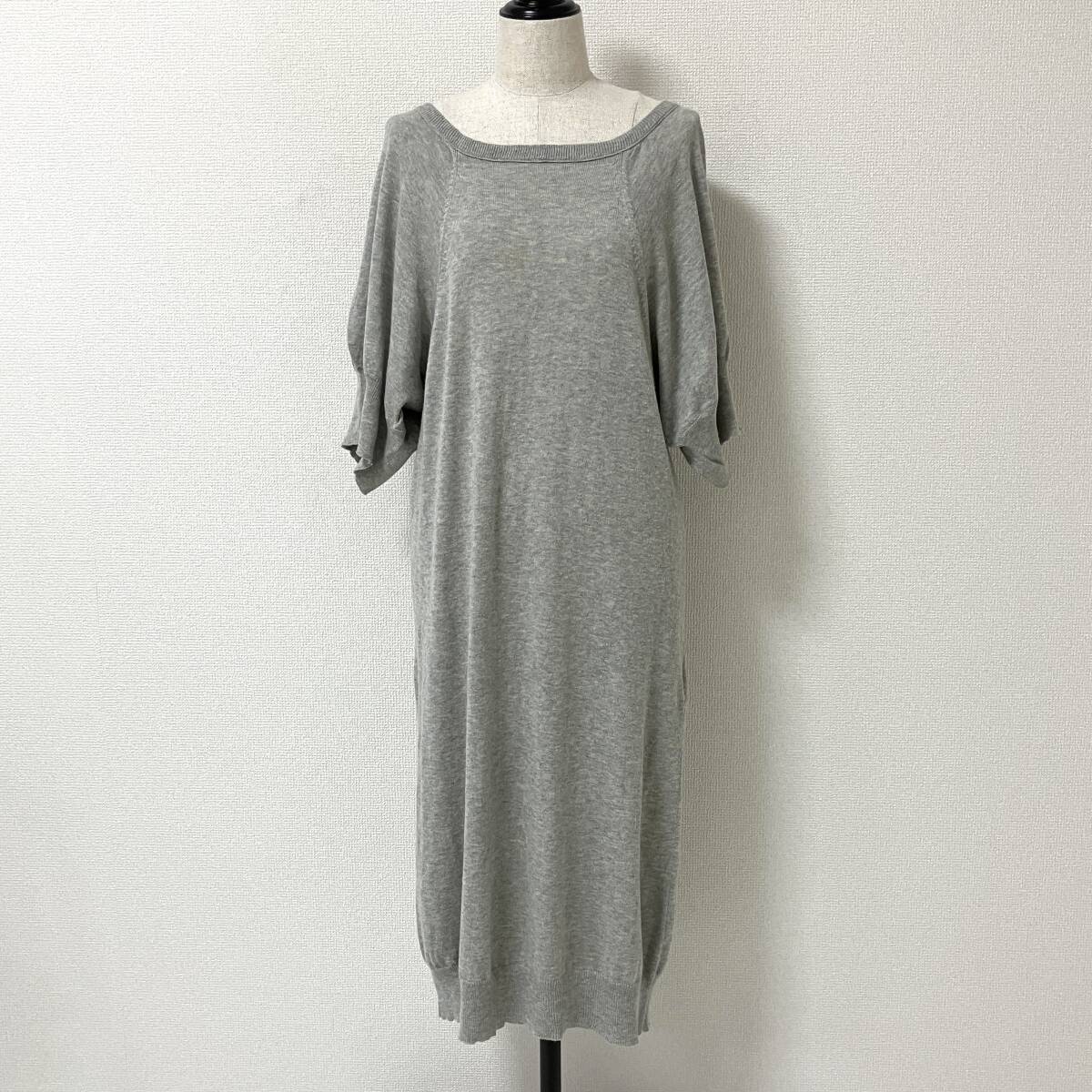 Yohji Yamamoto Femme カシミヤ コットン ニット 半袖 ロング ワンピース グレー 2サイズ ヨウジヤマモト archive 5060267拍卖