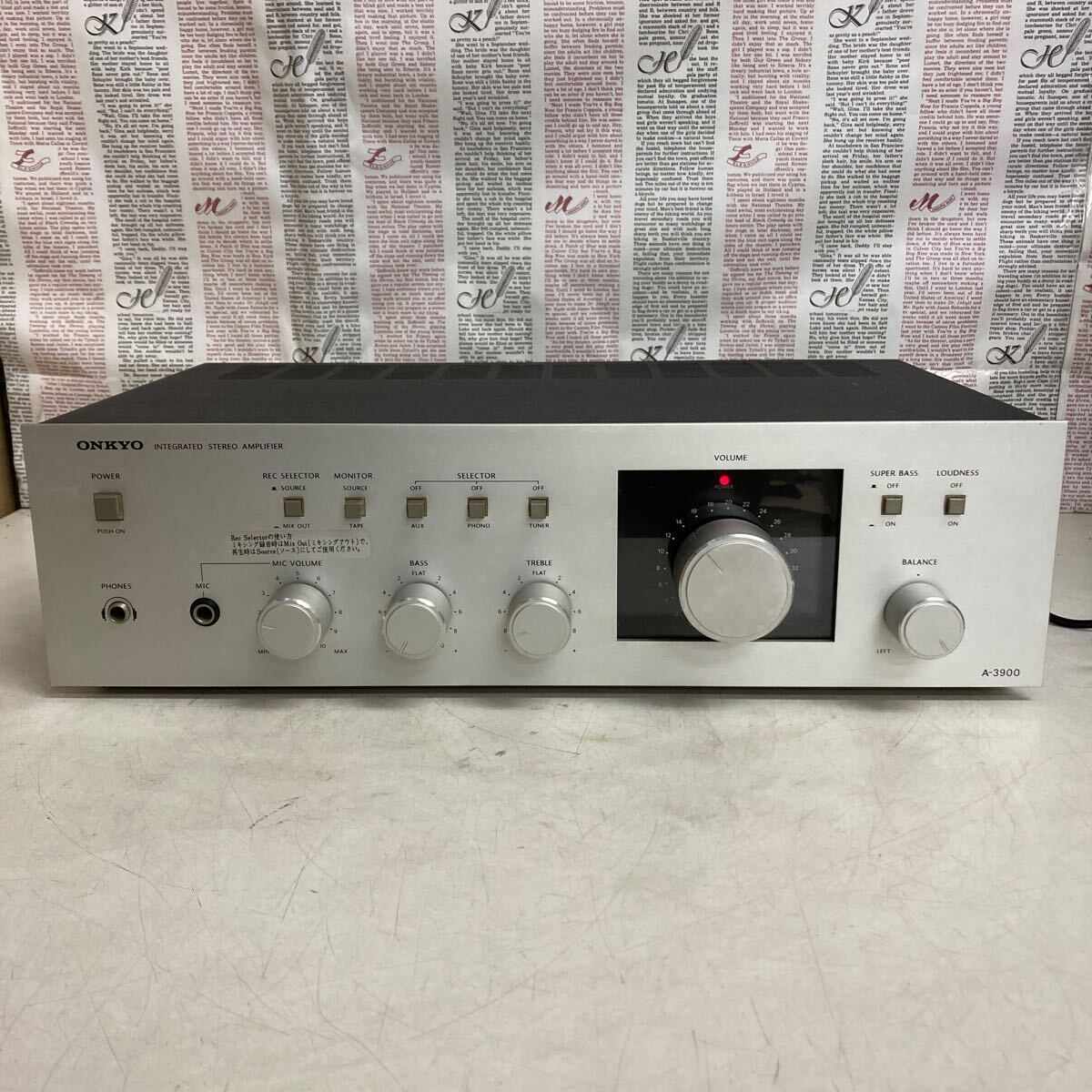 F137 ONKYO/オンキョー A-3900 ステレオ プリメインアンプ オーディオ機器/通電OK 動作未確認 ジャンク品拍卖
