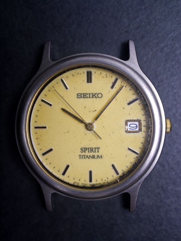 セイコー SEIKO スピリット SPIRIT クォーツ 3針 デイト チタン 7N42-8060 男性用 メンズ 腕時計 ab131拍卖
