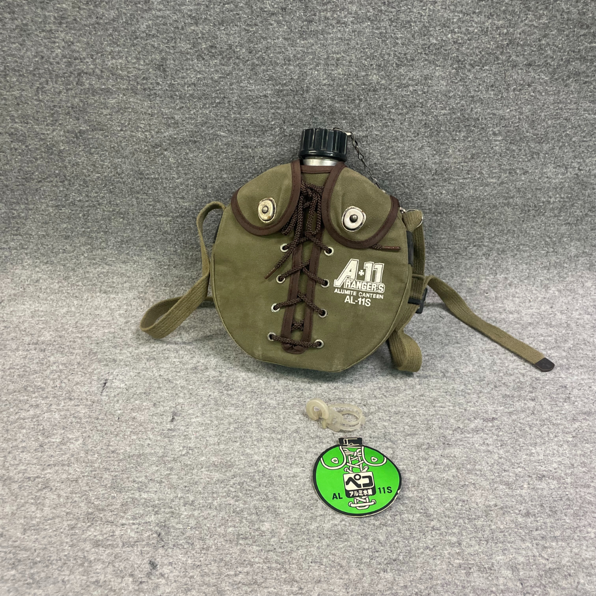 7h2219◆ペコ アルミ 水筒 RANGERS AL-11S 製 ミリタリー 1100cc ソロ キャンプ アウトドア コレクション 昭和 レトロ インテリア 当時拍卖