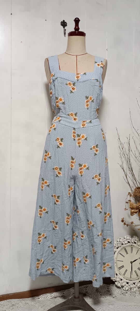 ◆送料無料◆ FRNCH フレンチ 水玉花柄サロペット インポート サイズS USED拍卖