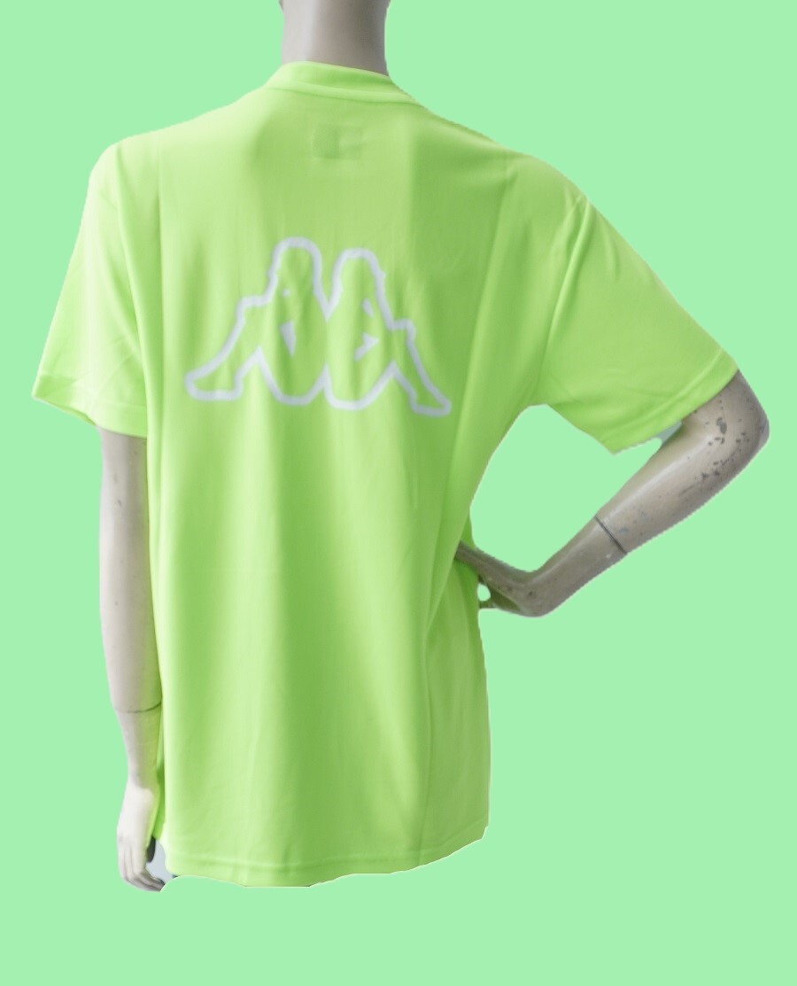 カッパ kp215324 蛍光黄緑 LLサイズ UVカット 吸水速乾 ポリエステル100% 半袖Tシャツ 新品 Kappa拍卖