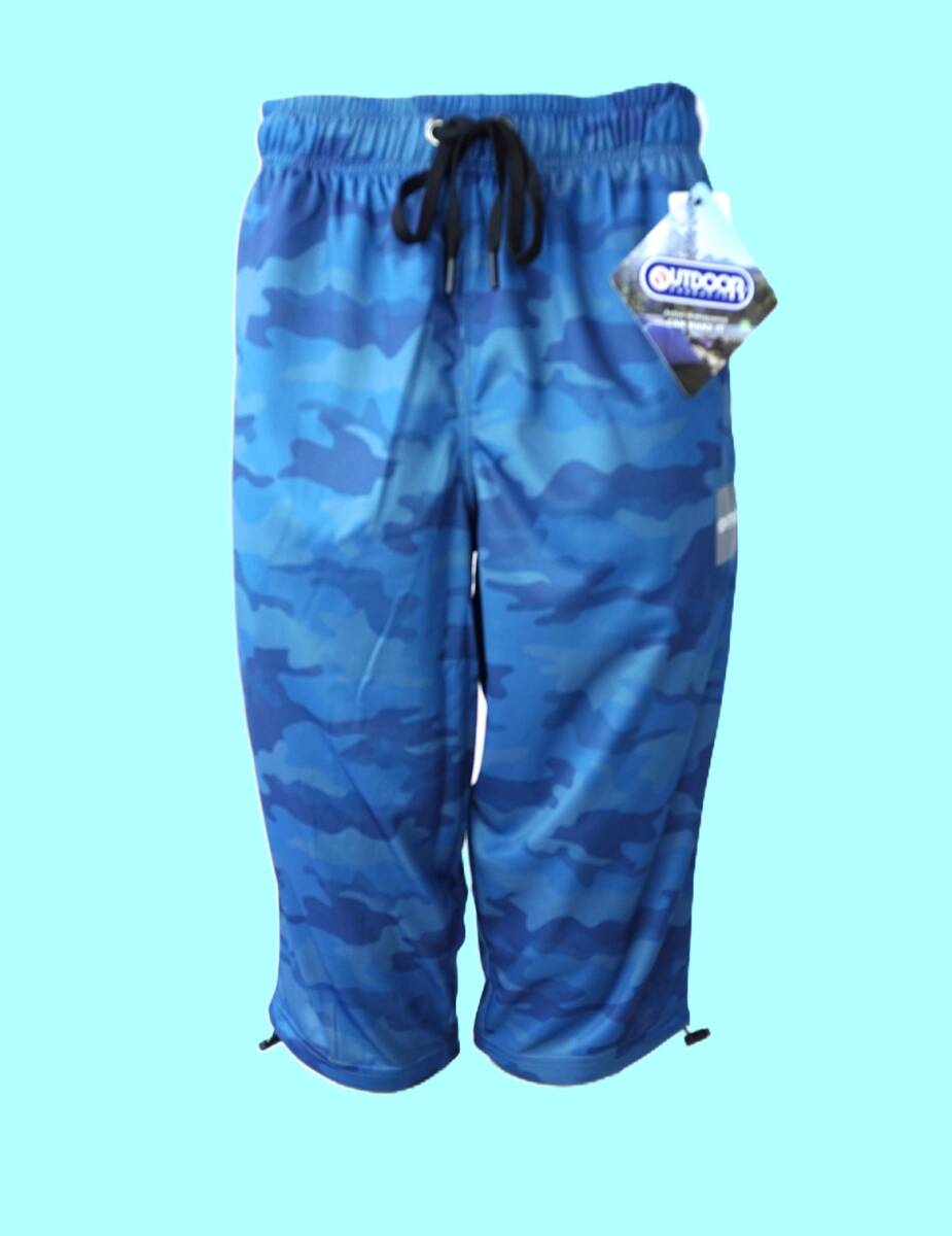 アウトドア Mサイズ 迷彩ブルー 七分丈パンツ ドライメッシュ素材: ポリエステル100% 新品 OUTDOOR拍卖