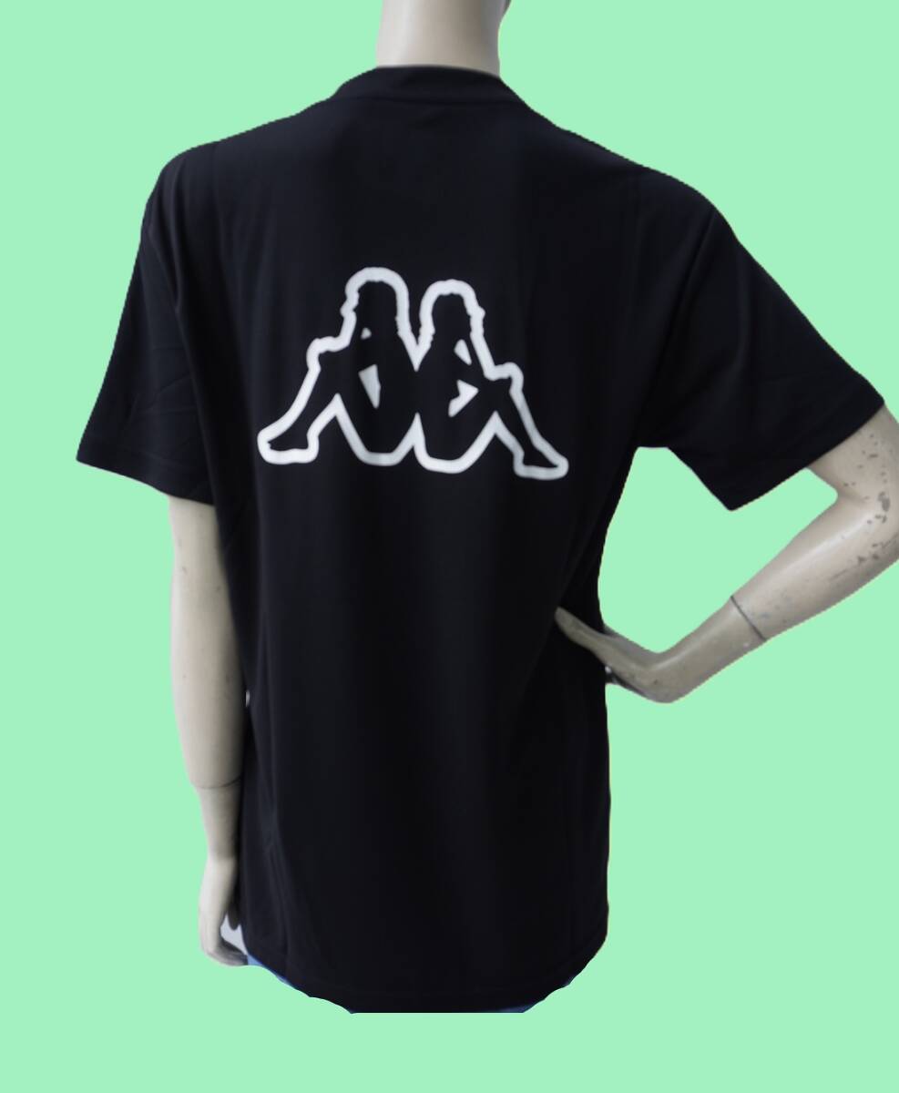 カッパ kp215324 ブラック LLサイズ UVカット 吸水速乾 ポリエステル100% 半袖Tシャツ 新品 Kappa拍卖