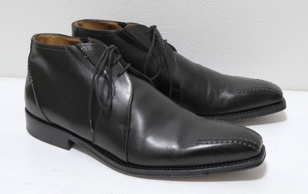 ALEJANDRO アレハンドロ チャッカブーツ 黒 41 ビジネスシューズ 革靴 イタリア製拍卖