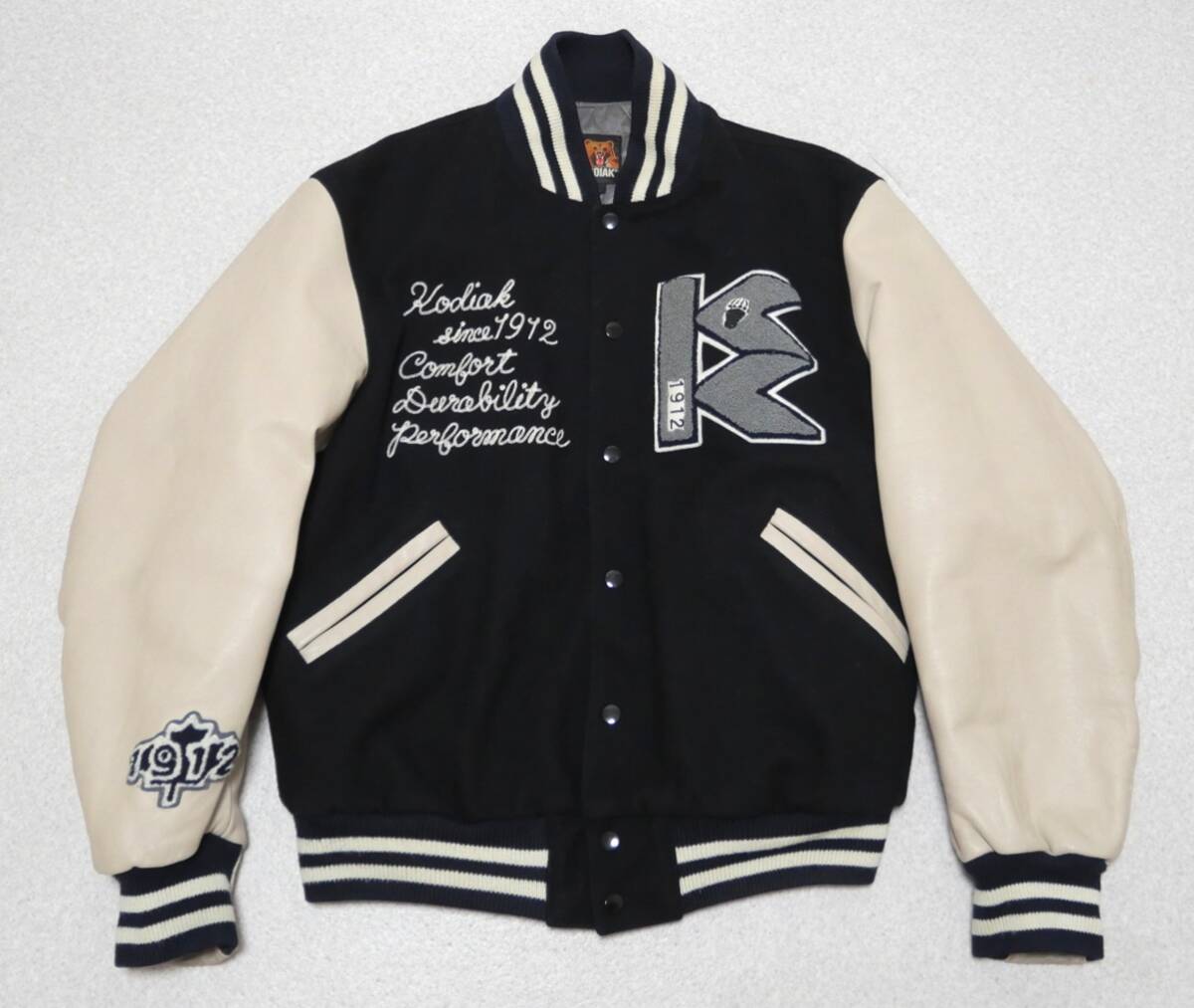KODIAK コディアック 袖革 スタジャン 黒 L 袖レザー ジャケット拍卖