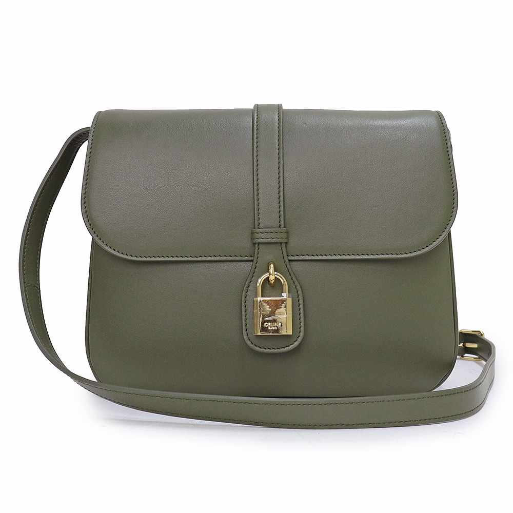 (未使用 展示品)セリーヌ CELINE タブー ミディアム ショルダーバッグ 斜め掛け カーフスキン レザー Dark Olive カーキ 196583DK1.03DO拍卖