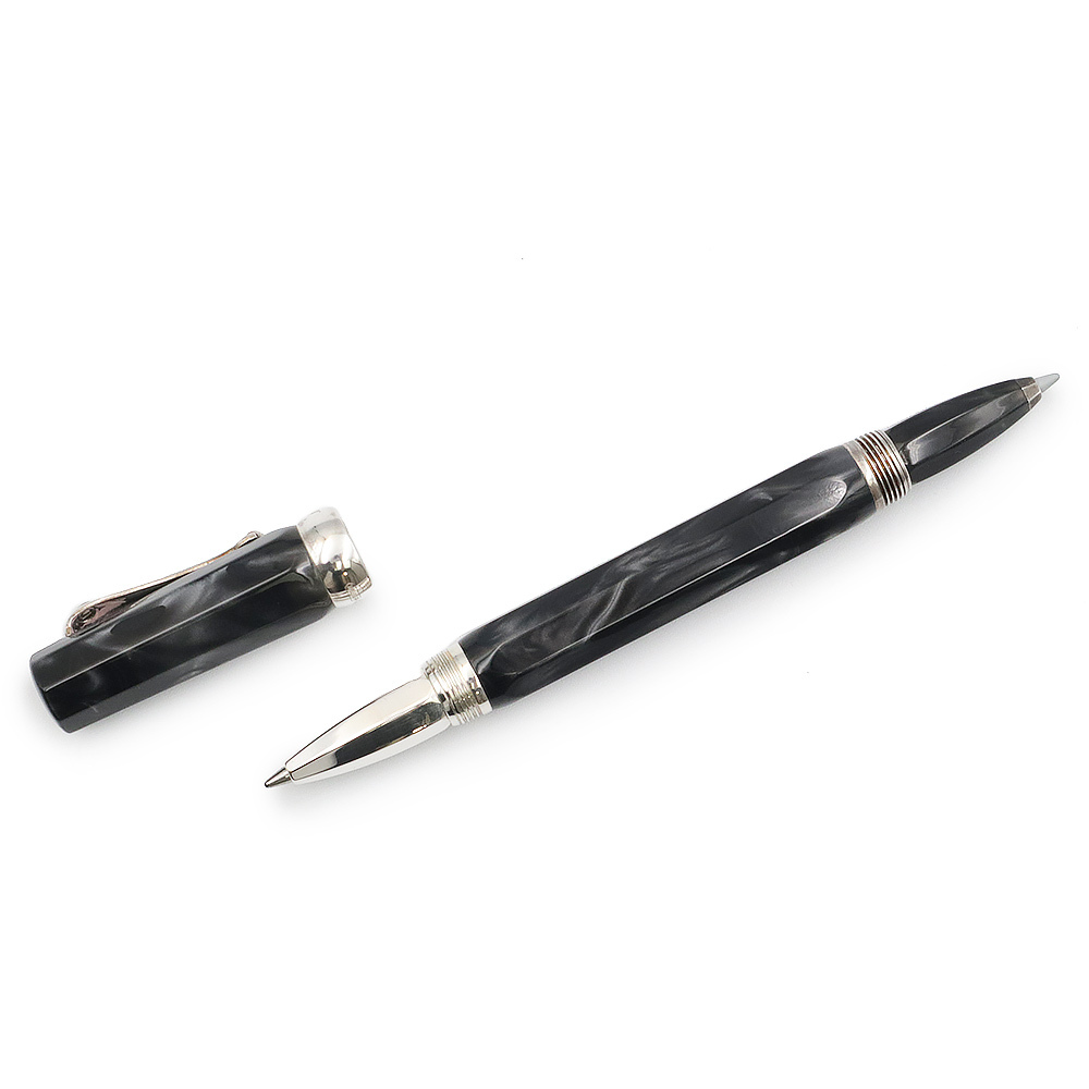 (中古)モンテグラッパ Montegrappa ミクラ スタイラス ボールペン SV925 セルロイド ブラック 黒 シルバー金具拍卖