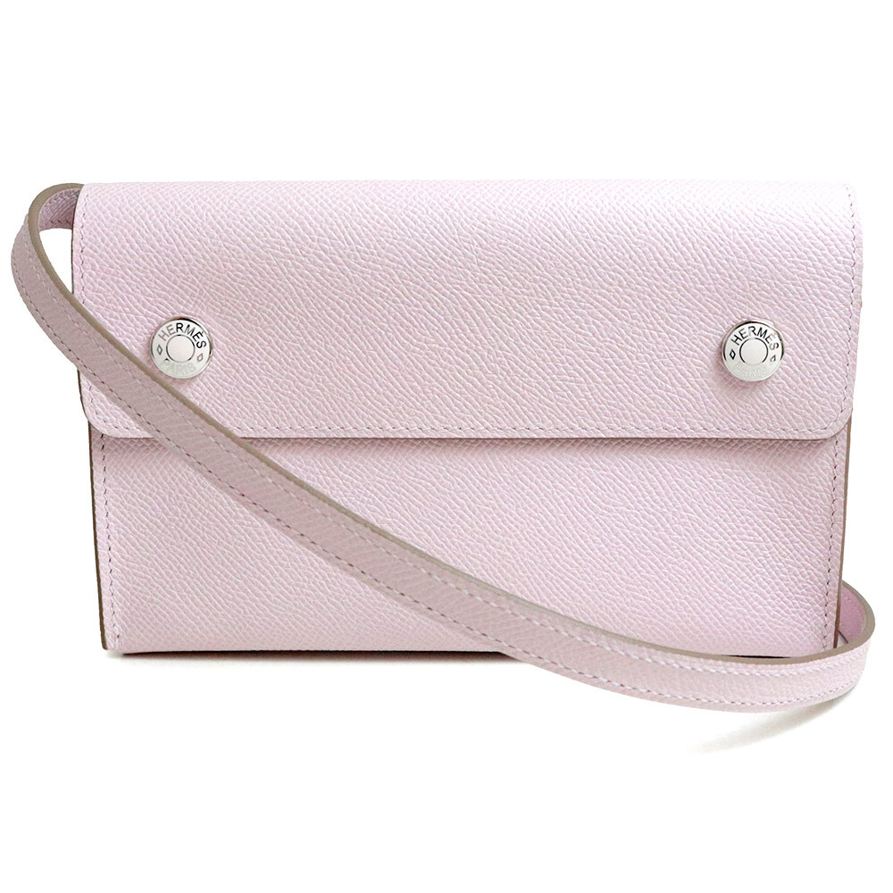 (新品・未使用品)エルメス HERMES エルメスナップ トゥー ゴー ウォレット 長財布 バッグ エプソン レザー モーヴペール ピンク W刻印拍卖