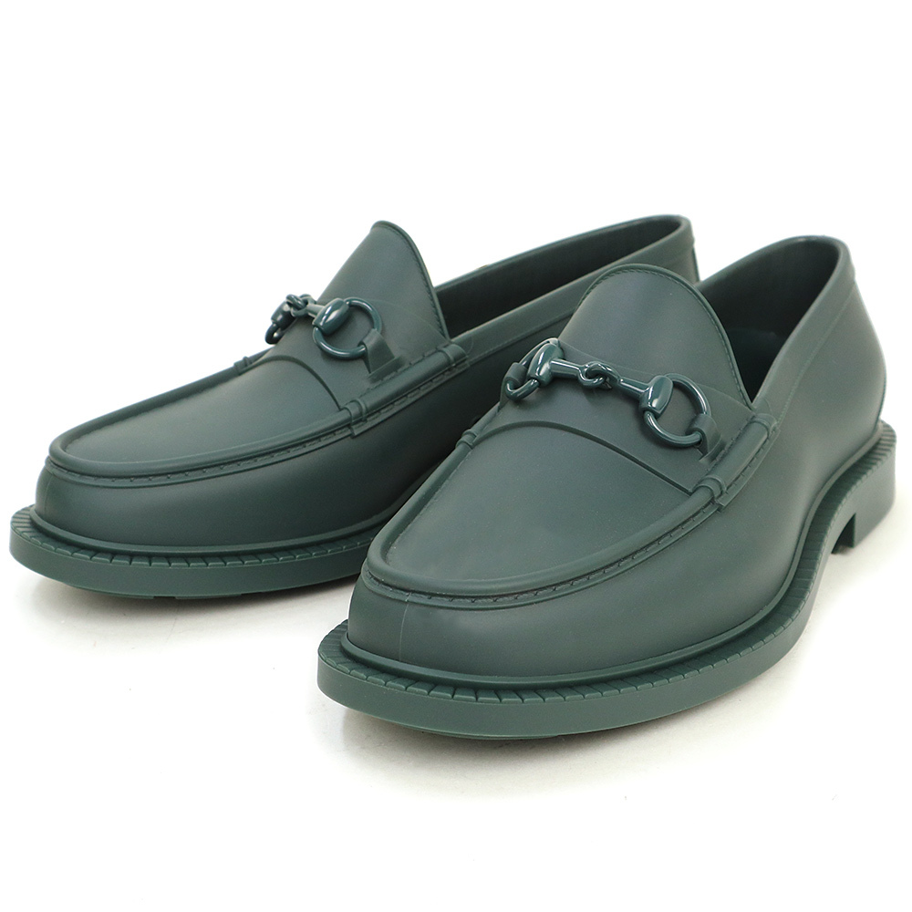 (未使用保管品)グッチ GUCCI ラッカーフィニッシュ ローファー ラバー VINTAGE GREEN ビンテージグリーン 緑 グリーン金具 771340拍卖