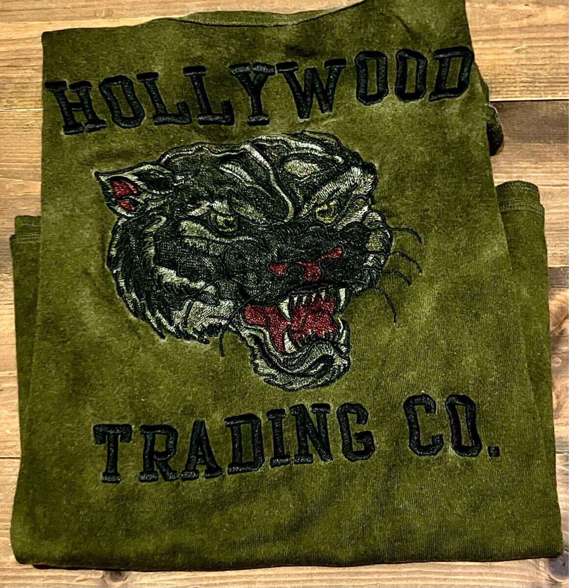 美品 激レア HTC エイチティーシー パンサー ヒョウ 総刺繍 Tシャツ tee ウール混紡素材 草木染め加工 コーティング イタリア製 S size拍卖