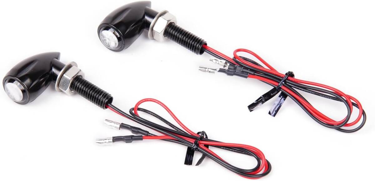 バイク LED ウインカー 2個セット 汎用 防水IP67 超小型 丸型 アンバー 12V 高輝度 防水 バイク用 マイクロミニウインカー 拍卖