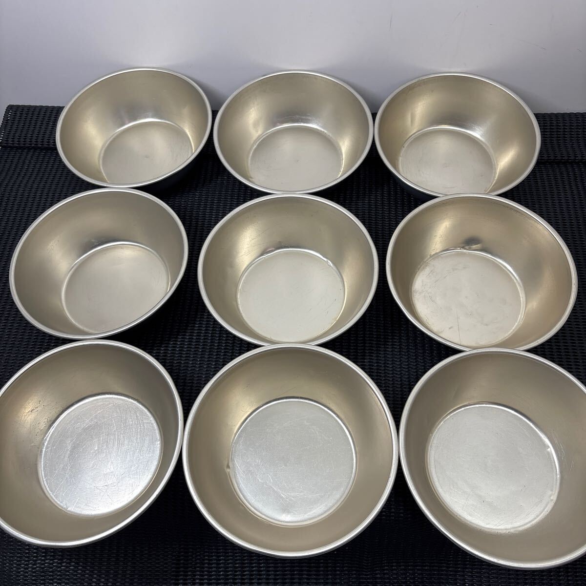 ★大阪/店舗受け取り可★アルミ食器 9点セット ボウル ヒヨコ印 15cm 給食 アウトドア 昭和レトロ アンティーク★拍卖