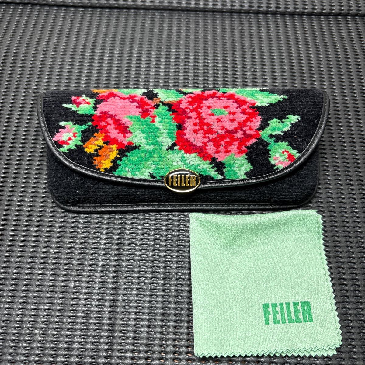 ★大阪/店舗受け取り可★FEILER フェイラー シェニール織 眼鏡ケース 小物 レディース 雑貨 メガネ入れ 収納 花柄★拍卖