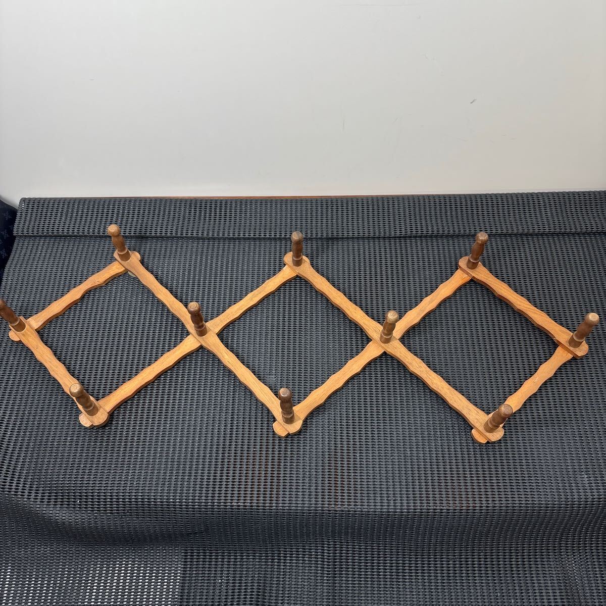 ★大阪/店舗受け取り可★アコーディオンフック 壁掛け コート インテリア レトロ アンティーク 骨董 木製★拍卖