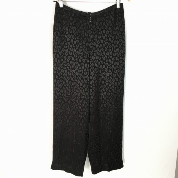 送料無料!伊太利屋 イタリヤ トリアセテート ボトムス サイズ 11 ズボン 黒 ヒョウ柄 パンツ 管NO.JPF-23拍卖