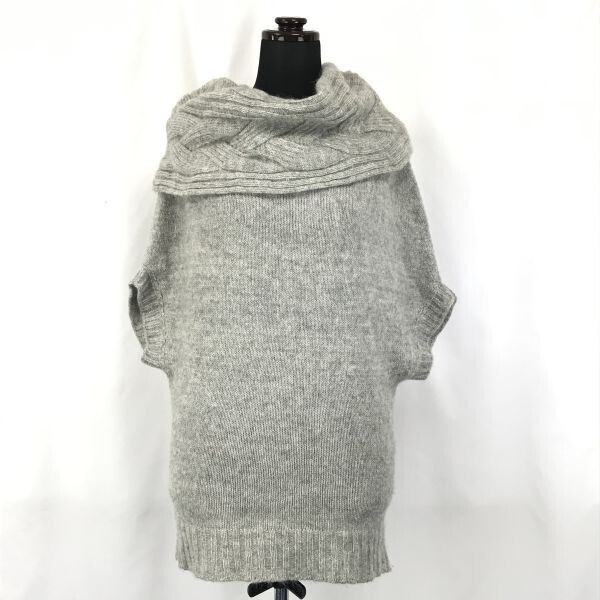 日本製★UNTITLED★20%モヘヤ/カシミヤ混/半袖セーター/タートルネック【レディースM/2/グレー】◆BG773拍卖
